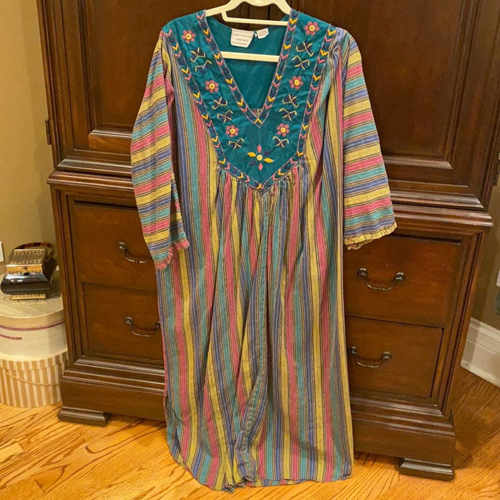 Sandy Starkman vintage loungewear cotton tunic dress